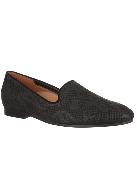 Vionic Shoes - Vionic Willa II Black Leather Flat Snake Textured Slip-On Loafer size 9.5
